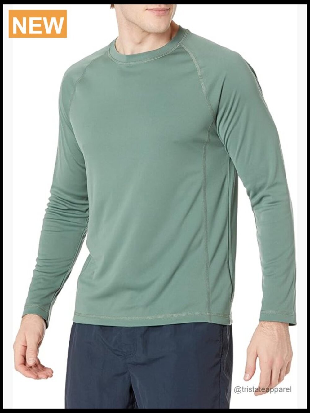 Men Long-Sleeve Quick-Dry UPF 50 Swim Tee Rash Guard
